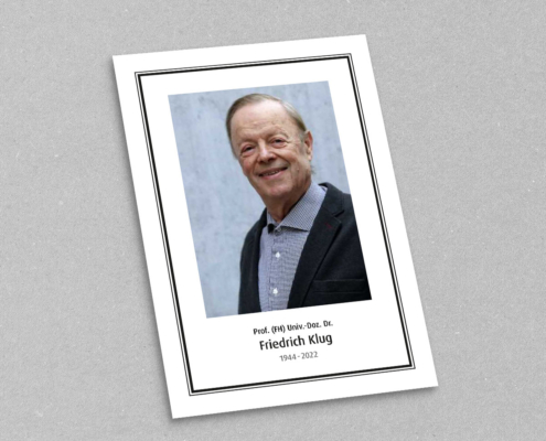 Prof. (FH) Univ.-Doz. Dr. Friedrich Klug (1944-2022)