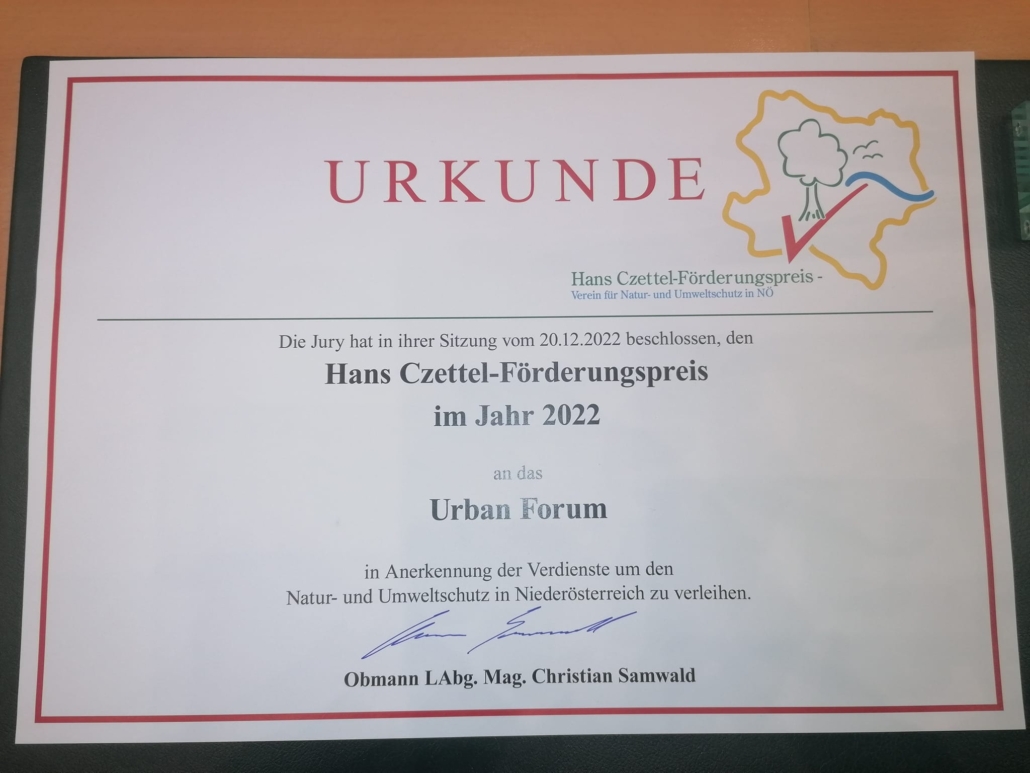 Urban Forum, Hans Czettel Förderungspreis 2022