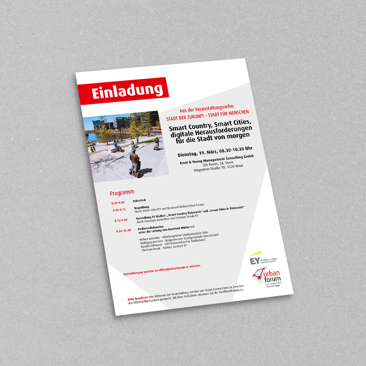 Urban Forum, Einladung Veranstaltung: Smart Country, Smart Cities, digitale Herausforderungen für die Stadt von morgen